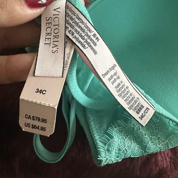 Victoria's Secret Dream Angels Push-Up Aqua Lace Bra 34C - Picture 4 of 6